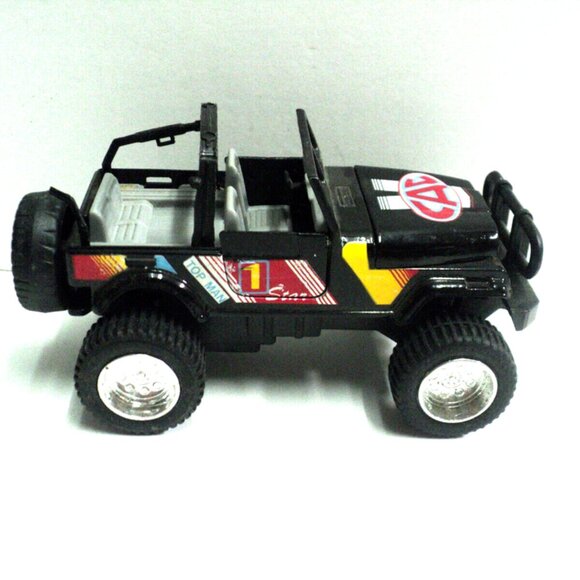 Sunnyside Superior Toys Other - Sunnyside Superior toys Jeep Pullback Friction Black Star Top Man CAC 5" Long